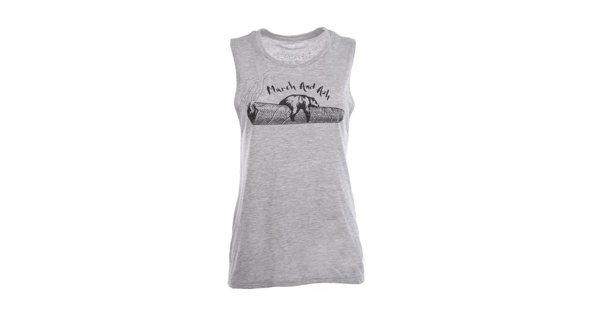 Women's Gray Bear Blunt Tank