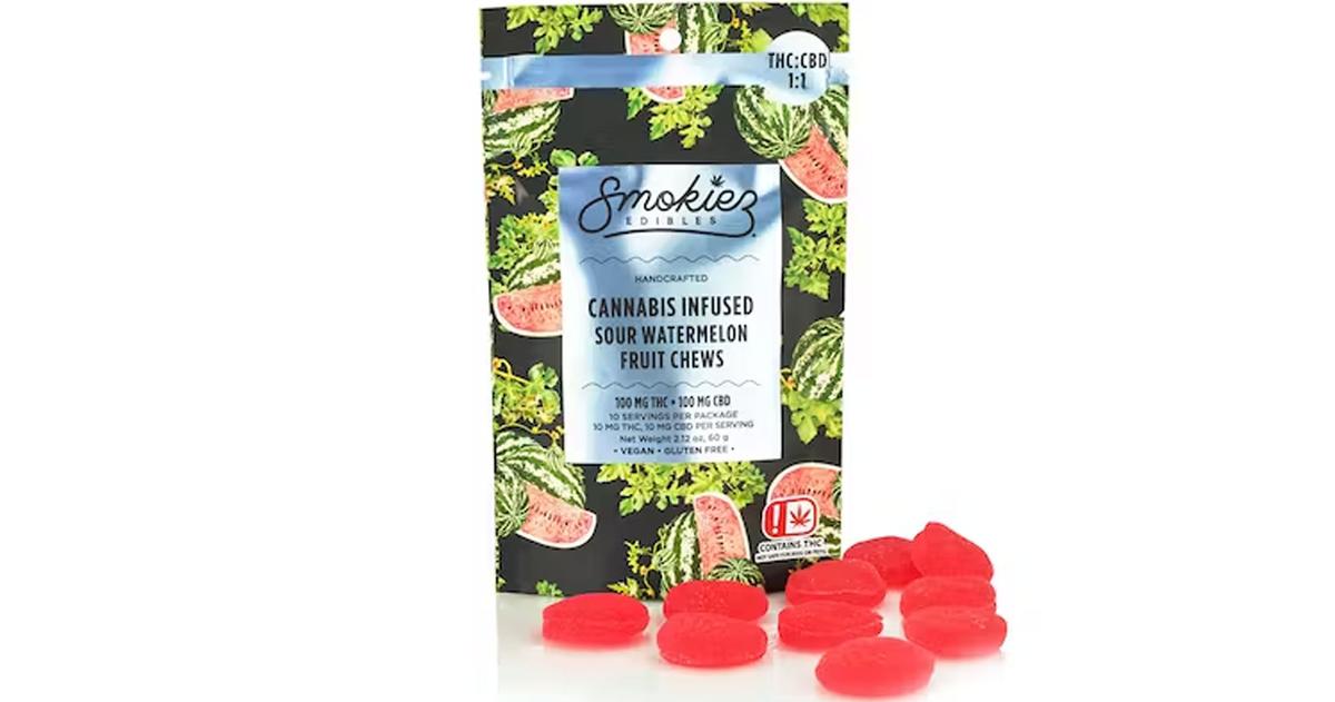 Sour Watermelon 1:1 THC:CBD Fruit Chews