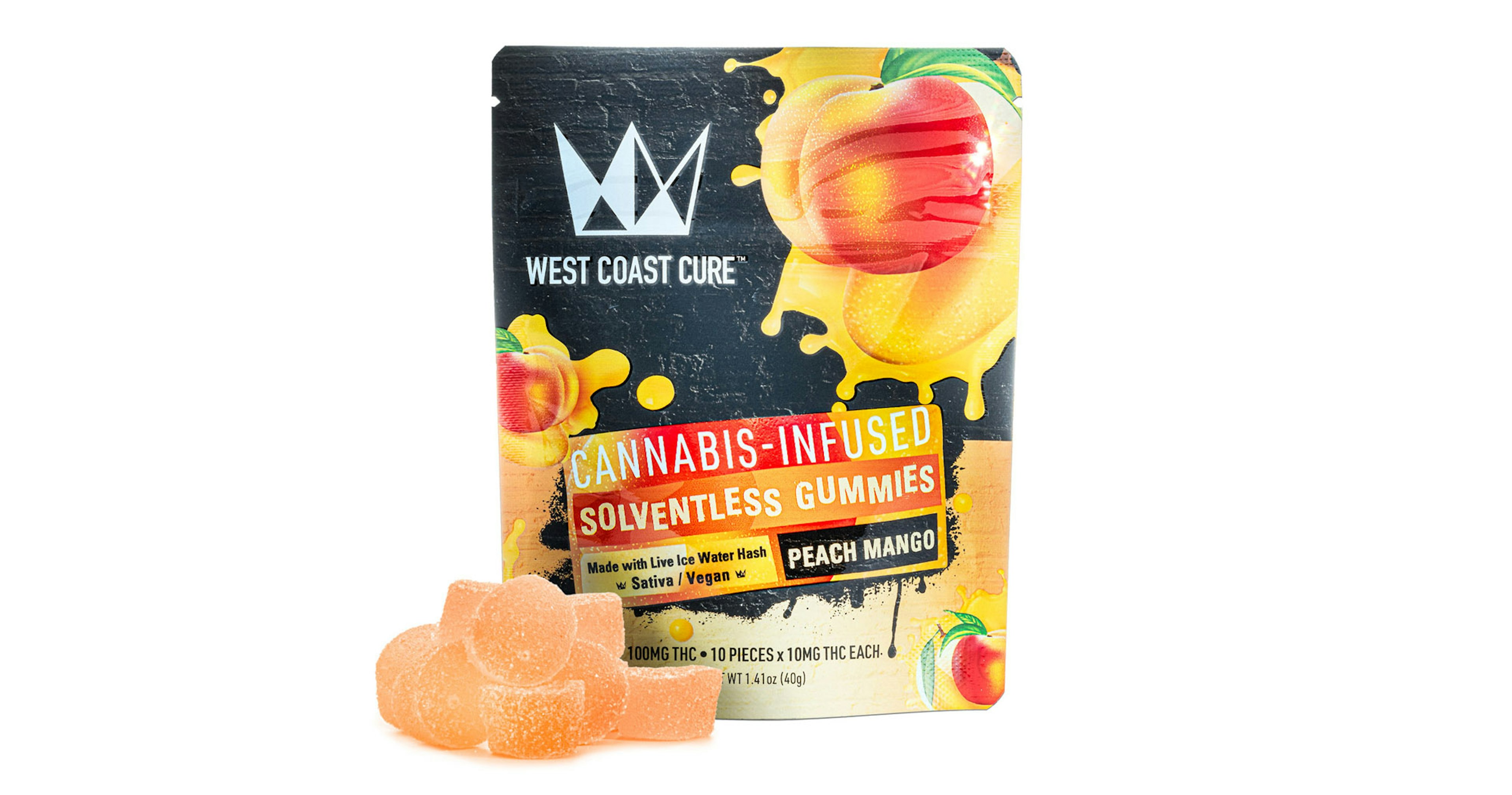 Peach Mango Solventless Vegan Hash Gummies