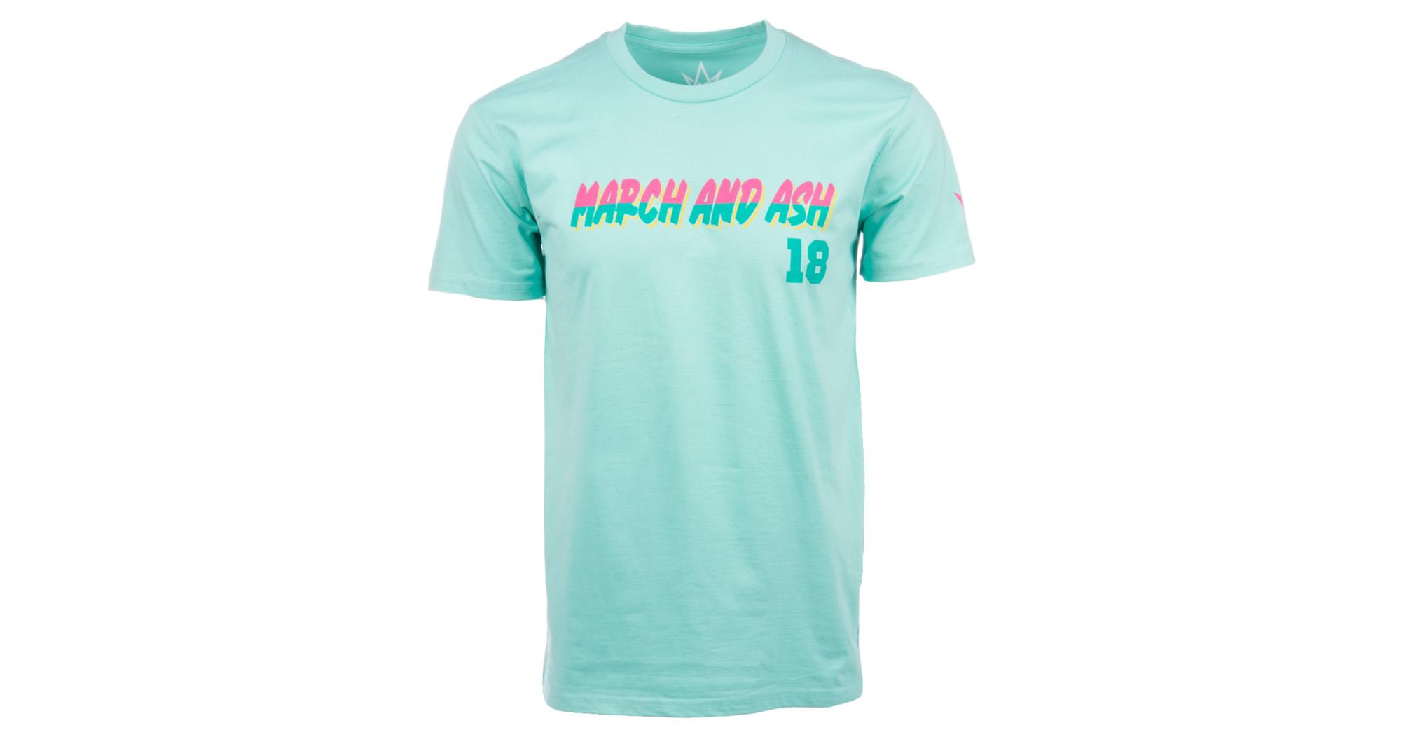 Unisex Aqua March and Ash City Connect Tee