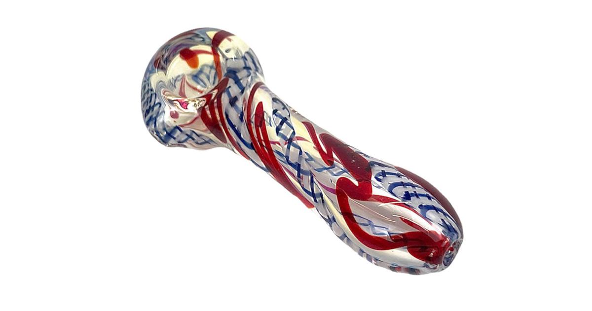 26A Red Latticino Pipe