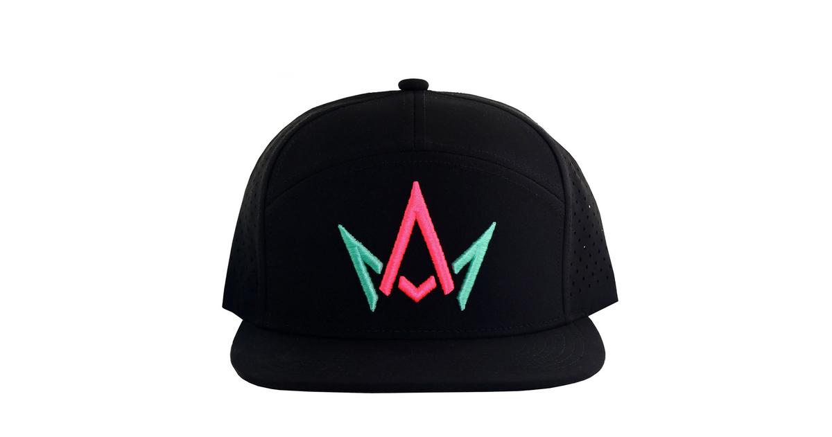 Black Hat Pink and Teal Crown Logo