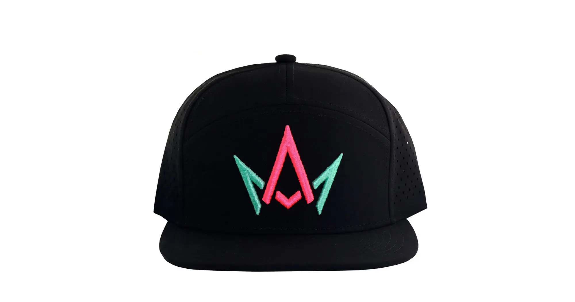 Black Hat Pink and Teal Crown Logo
