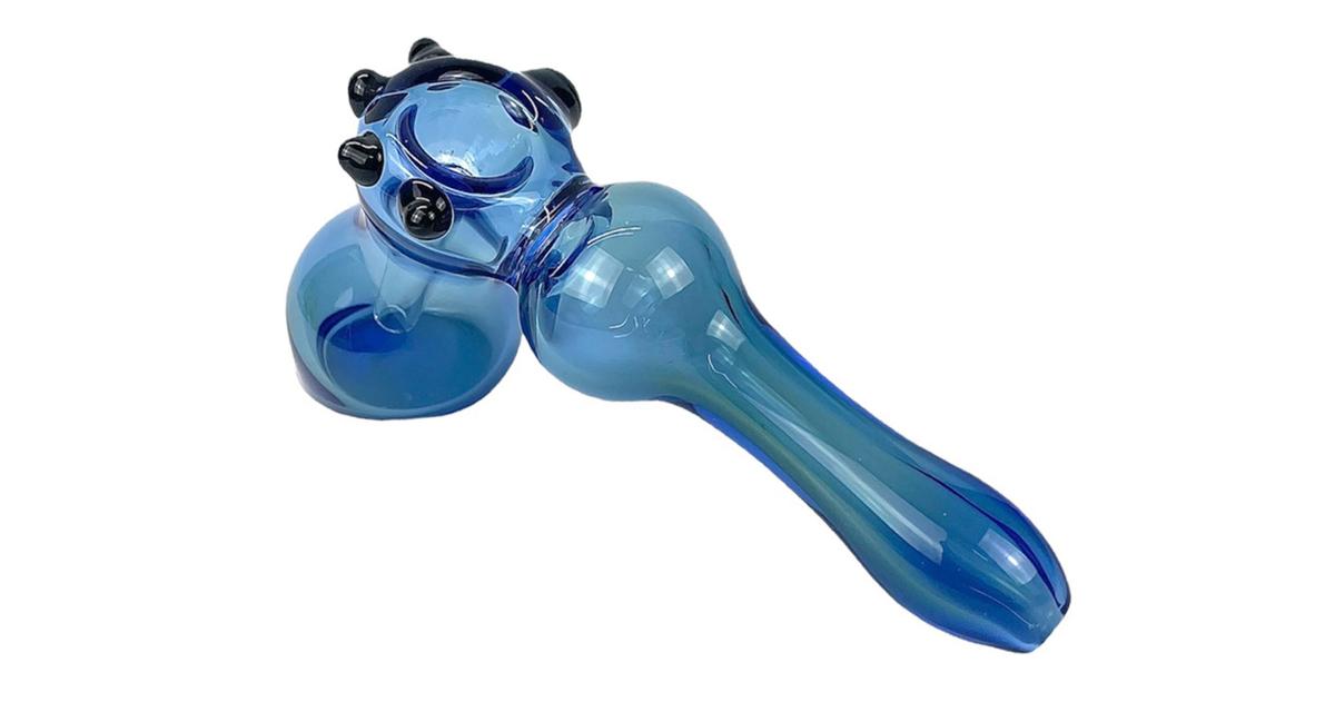 28 Blue Fumed Laydown Bubbler