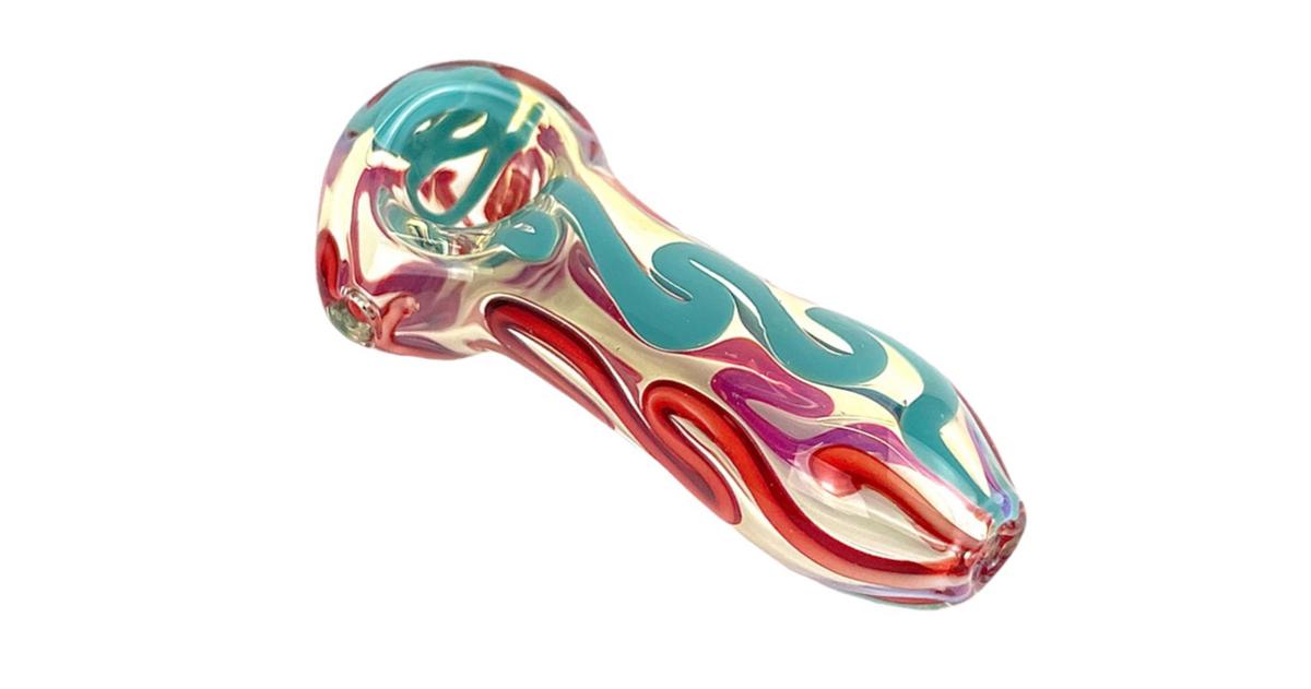 27B Red/Teal Cane Pipe