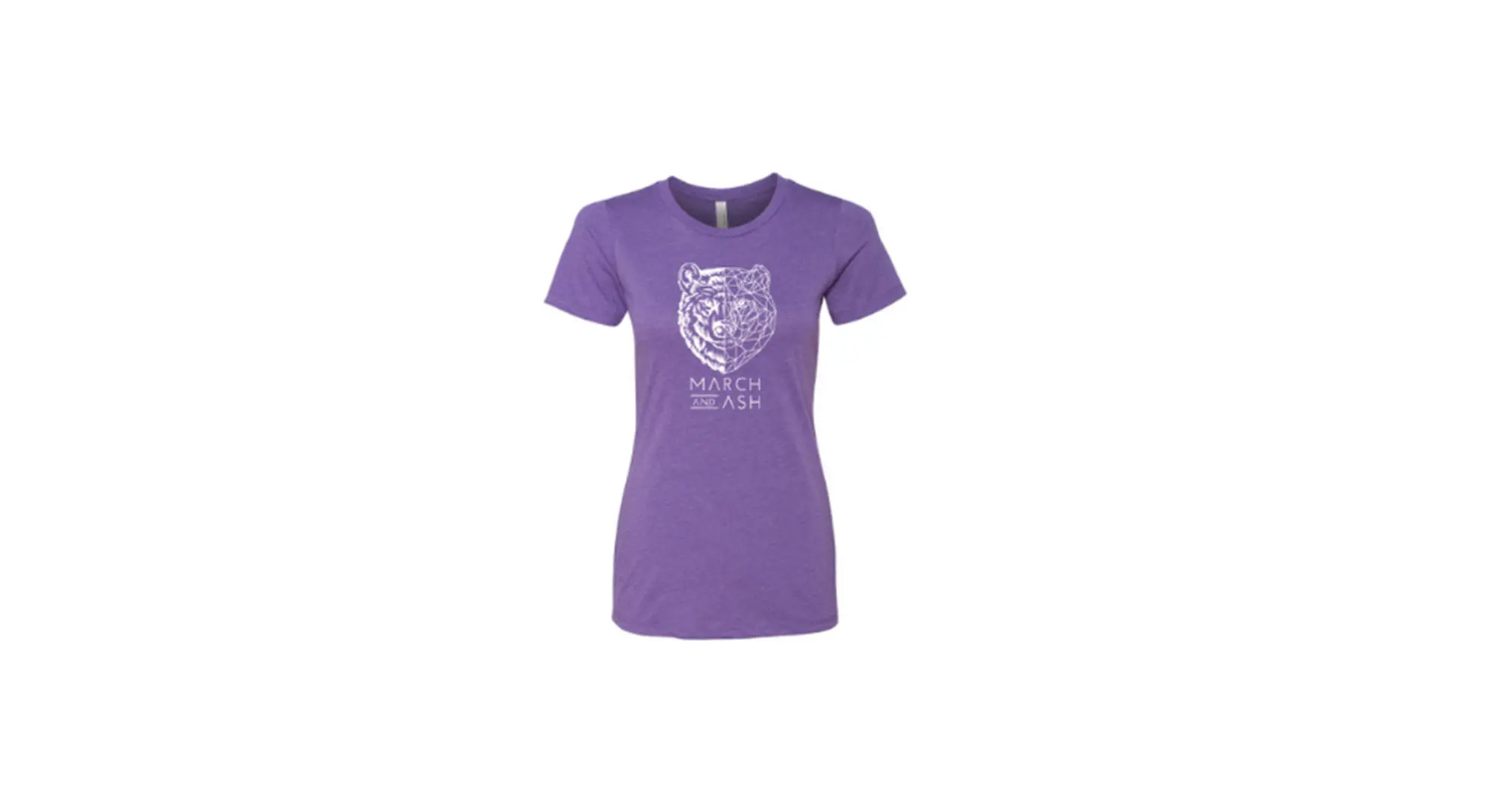 Women's Purple Geometric Bear T-Shirt