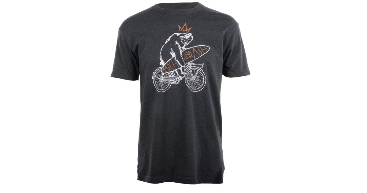 Unisex Charcoal Gray Beach Cruise Bear T-Shirt