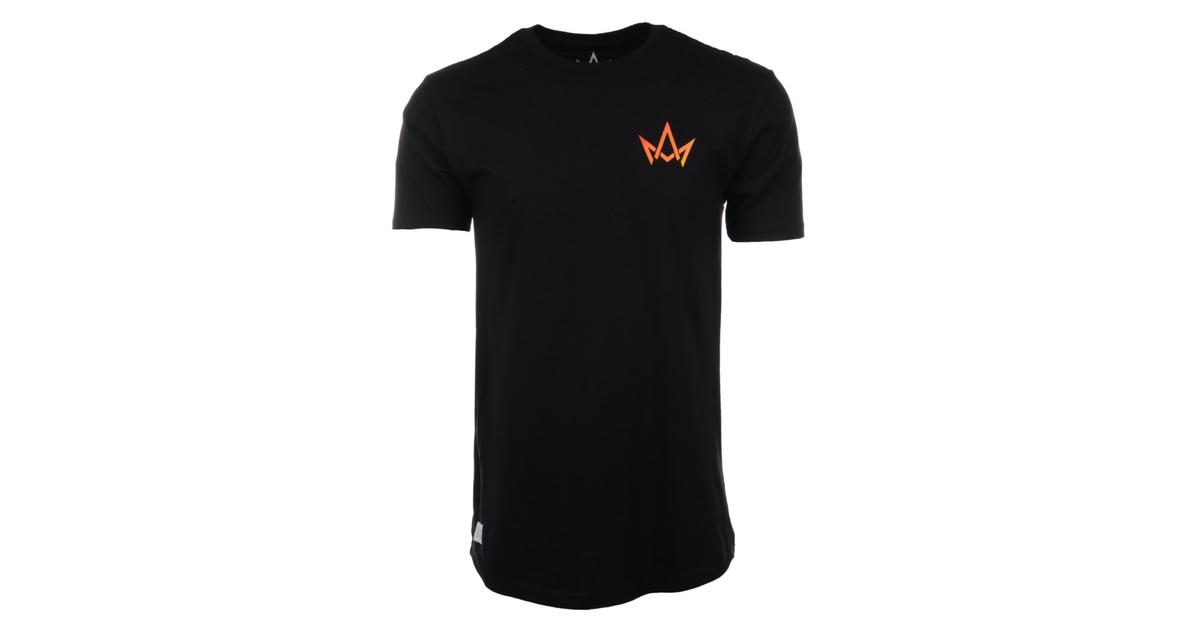 Unisex Orange Crown Logo on Long Black Tee