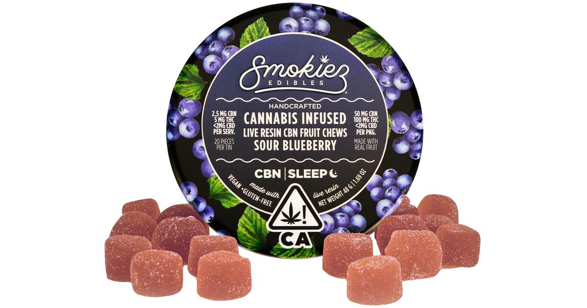 Sour Blueberry 2:1 THC:CBN Live Resin Fruit Chews