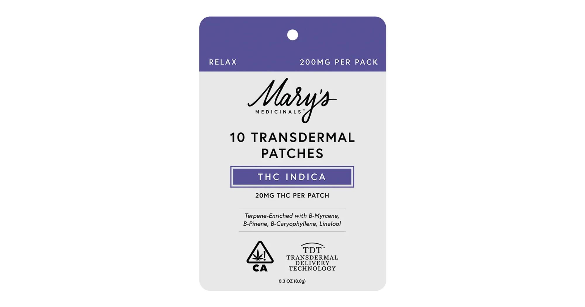 Relax THC Indica Transdermal Patch