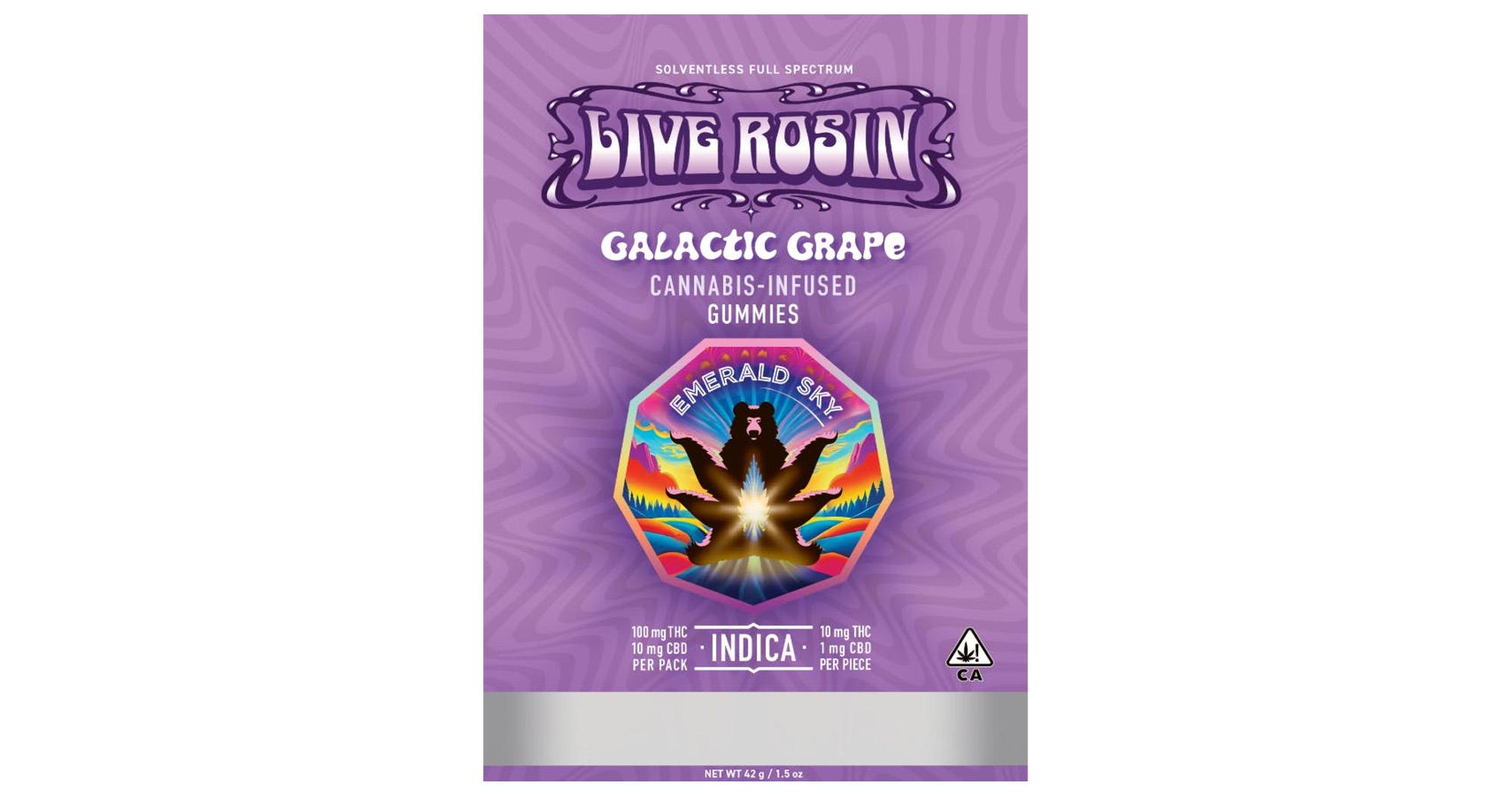 Galactic Grape 10:1 THC:CBD Live Rosin Gummies