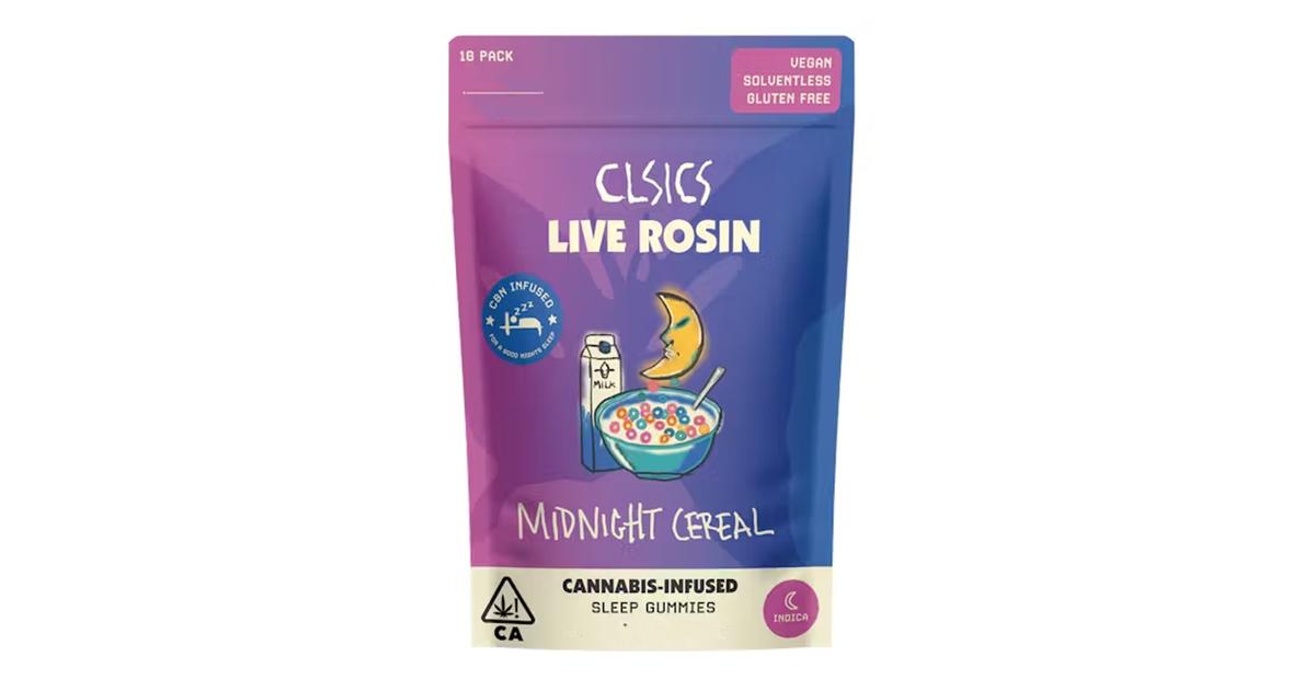 Midnight Cereal: Rice Krunchy CBN Indica Rosin Gummies