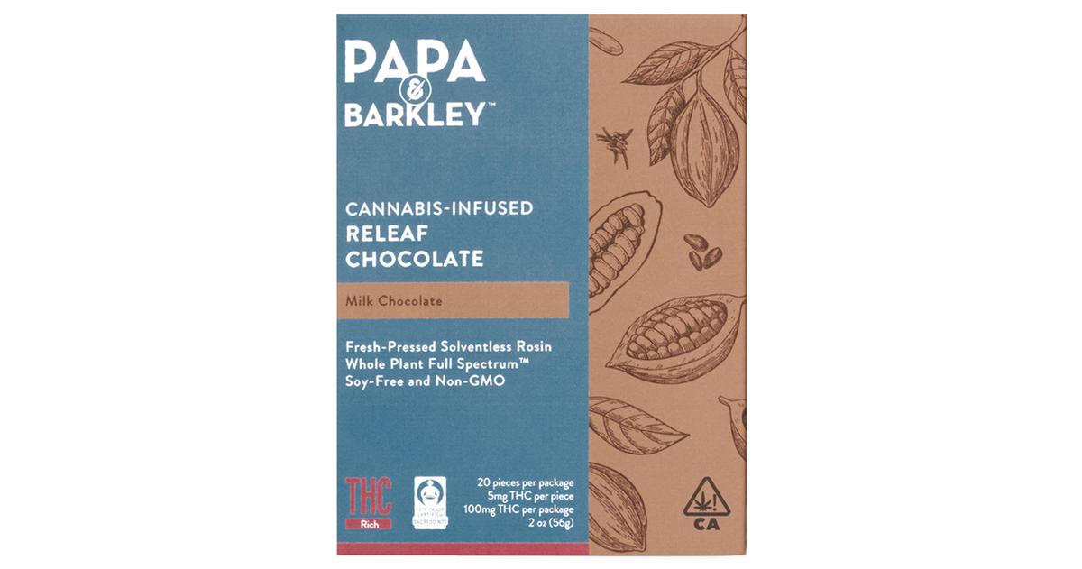 Milk Chocolate Solventless Rosin Releaf Bar