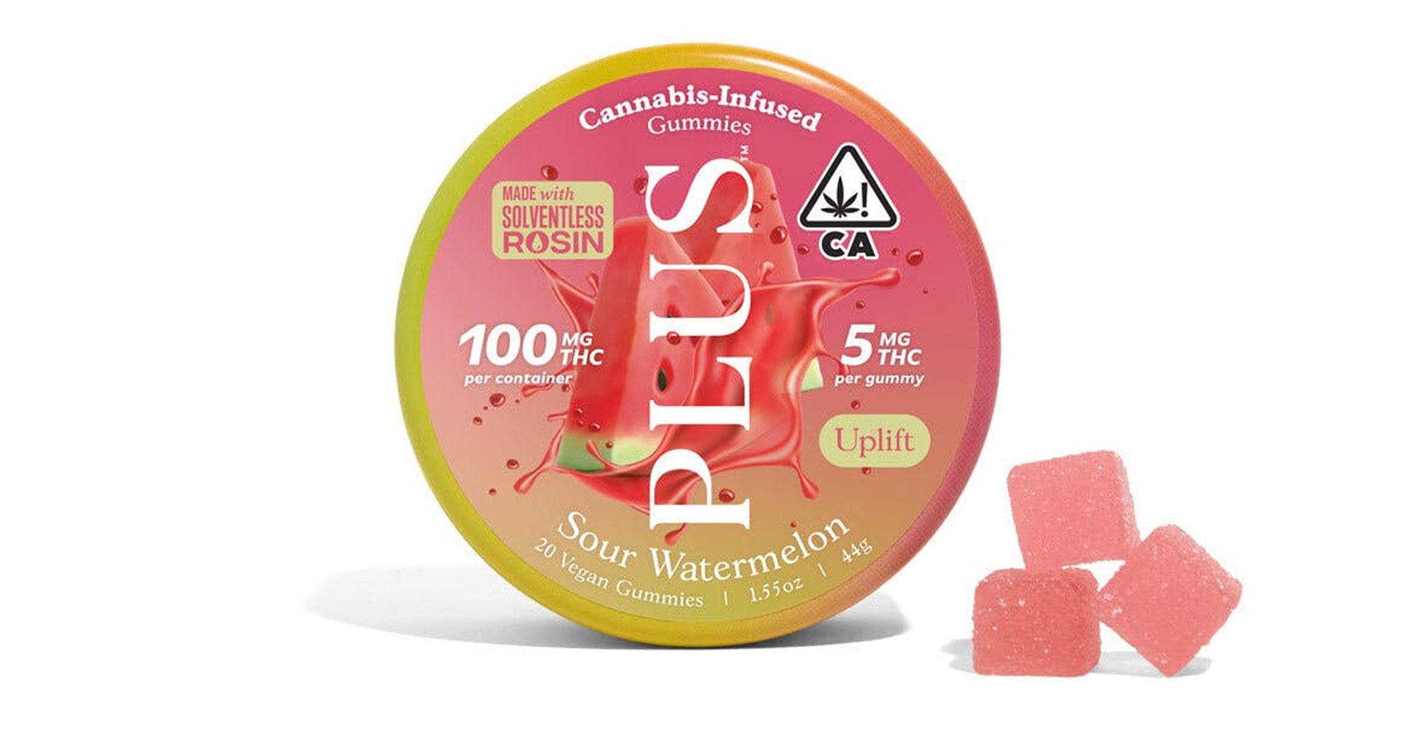 Sour Watermelon Uplift Solventless Rosin Gummies