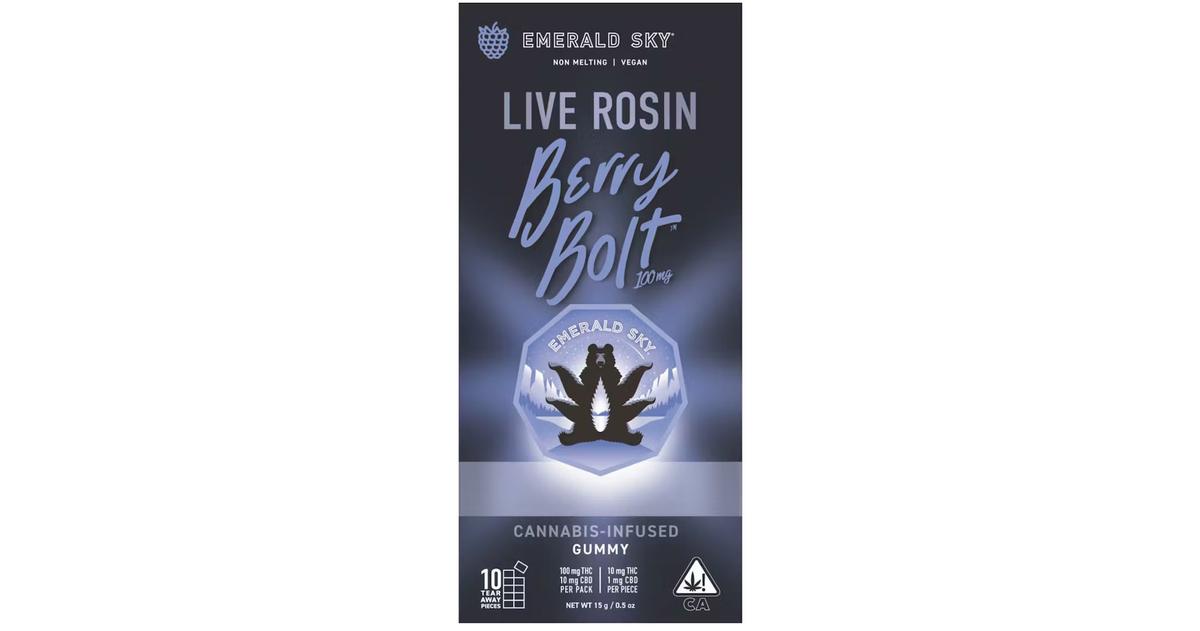 Berry Bolt 10:1 THC:CBD Live Rosin Gummy