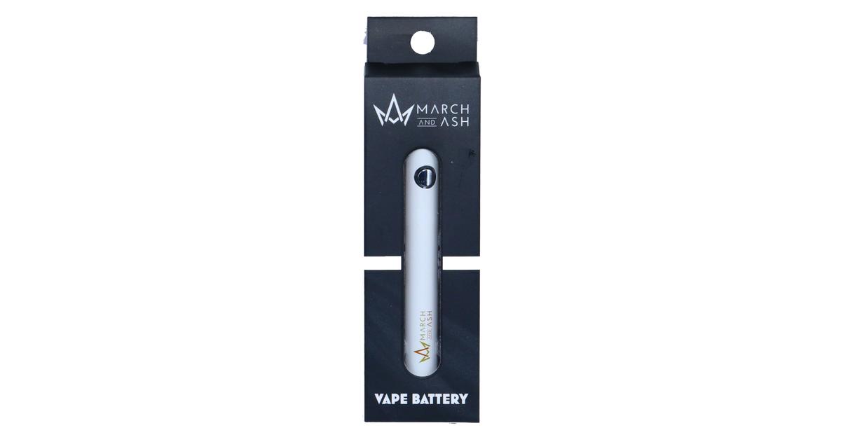 White Battery with Gold Logo