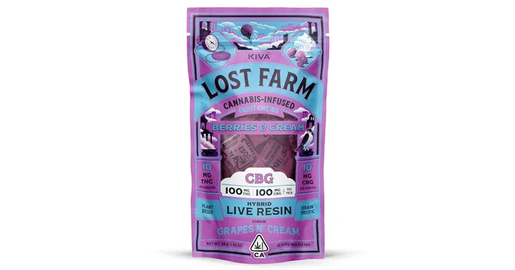 Berries & Cream 1:1 THC:CBG Grapes N Cream Live Resin Fruit Chews