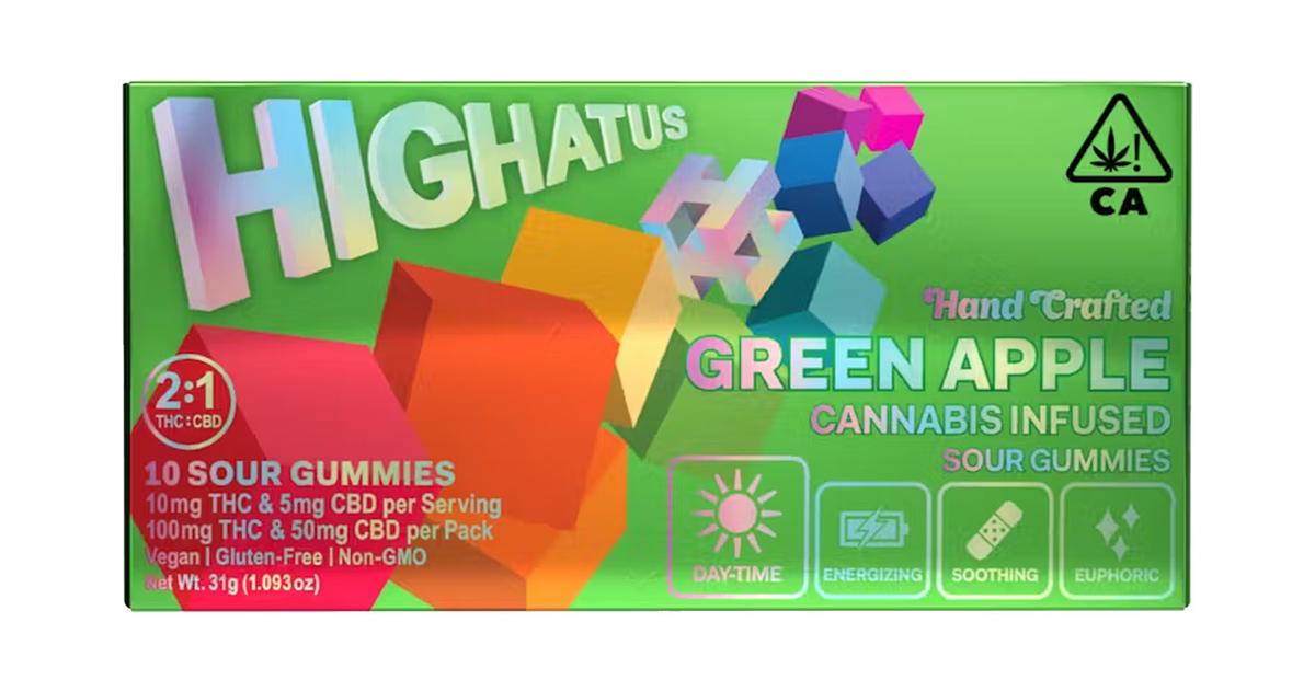 Green Apple 2:1 THC:CBD Sour Gummies
