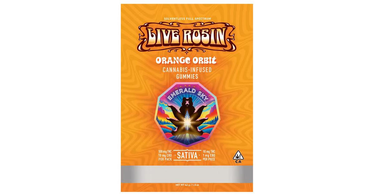 Orange Orbit 10:1 THC:CBD Live Rosin Gummies