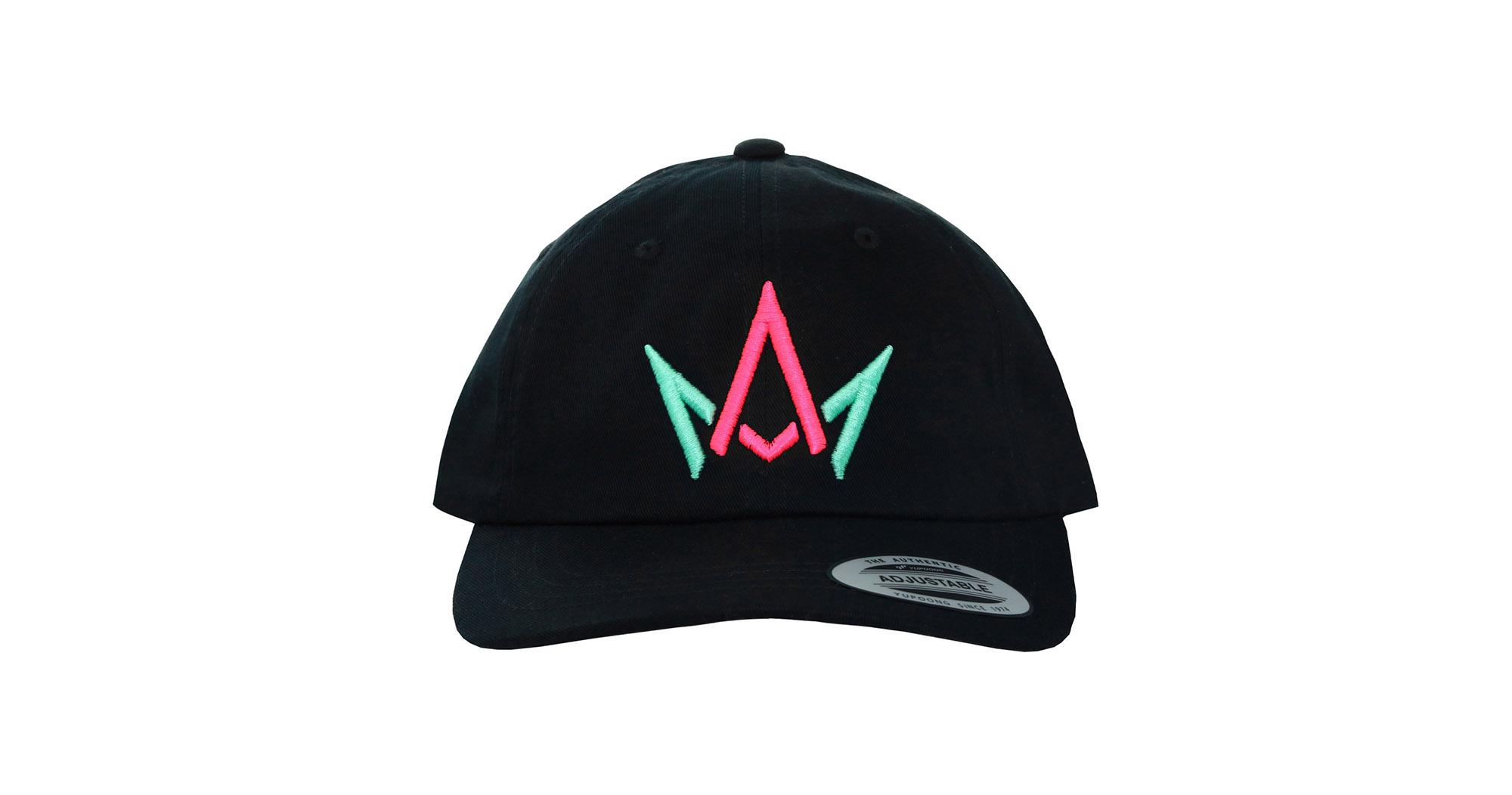 Black Hat Pink and Teal Crown Logo