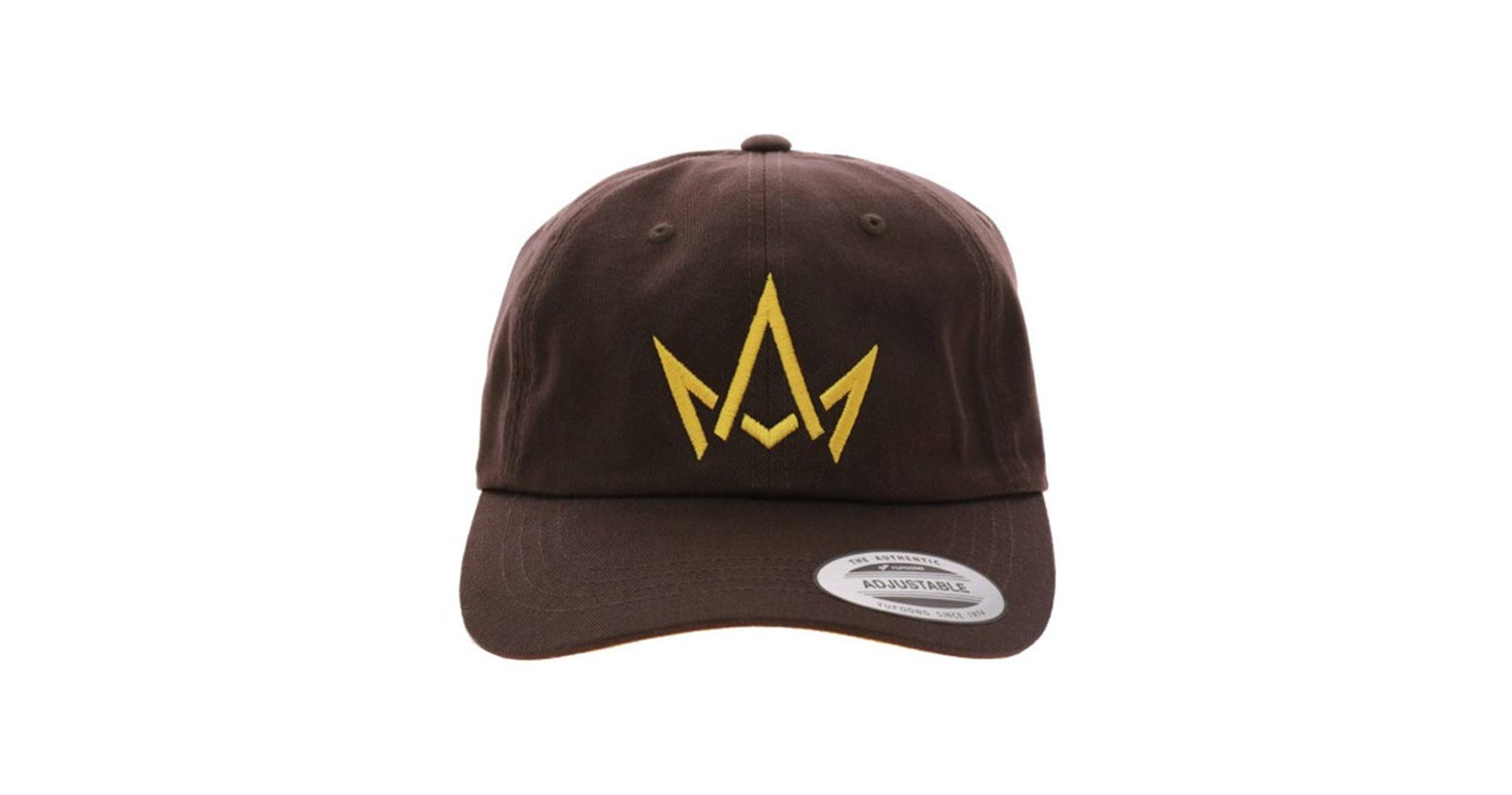 Brown Hat With Gold Crown Logo