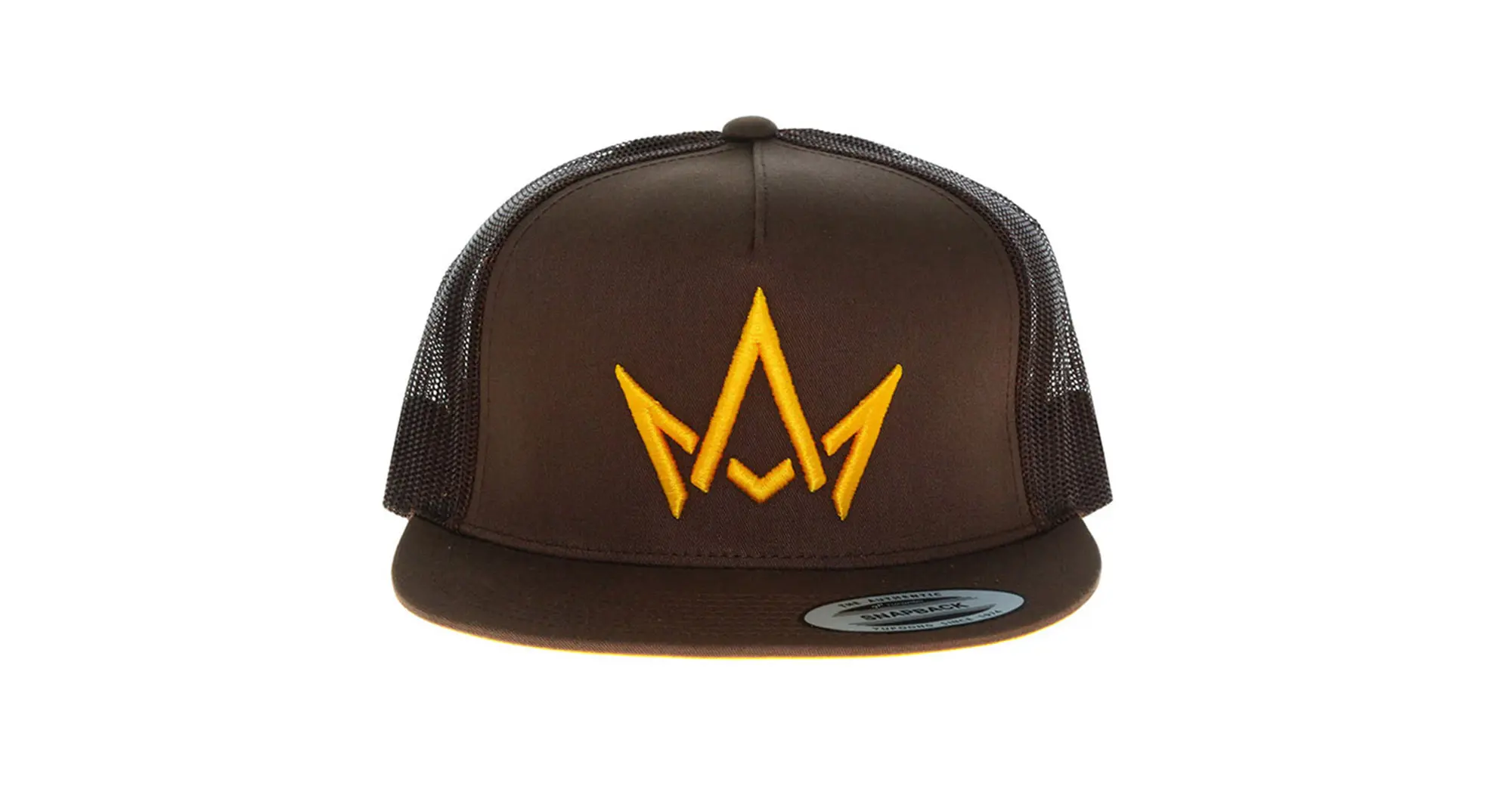 Brown Hat With Gold Crown Logo