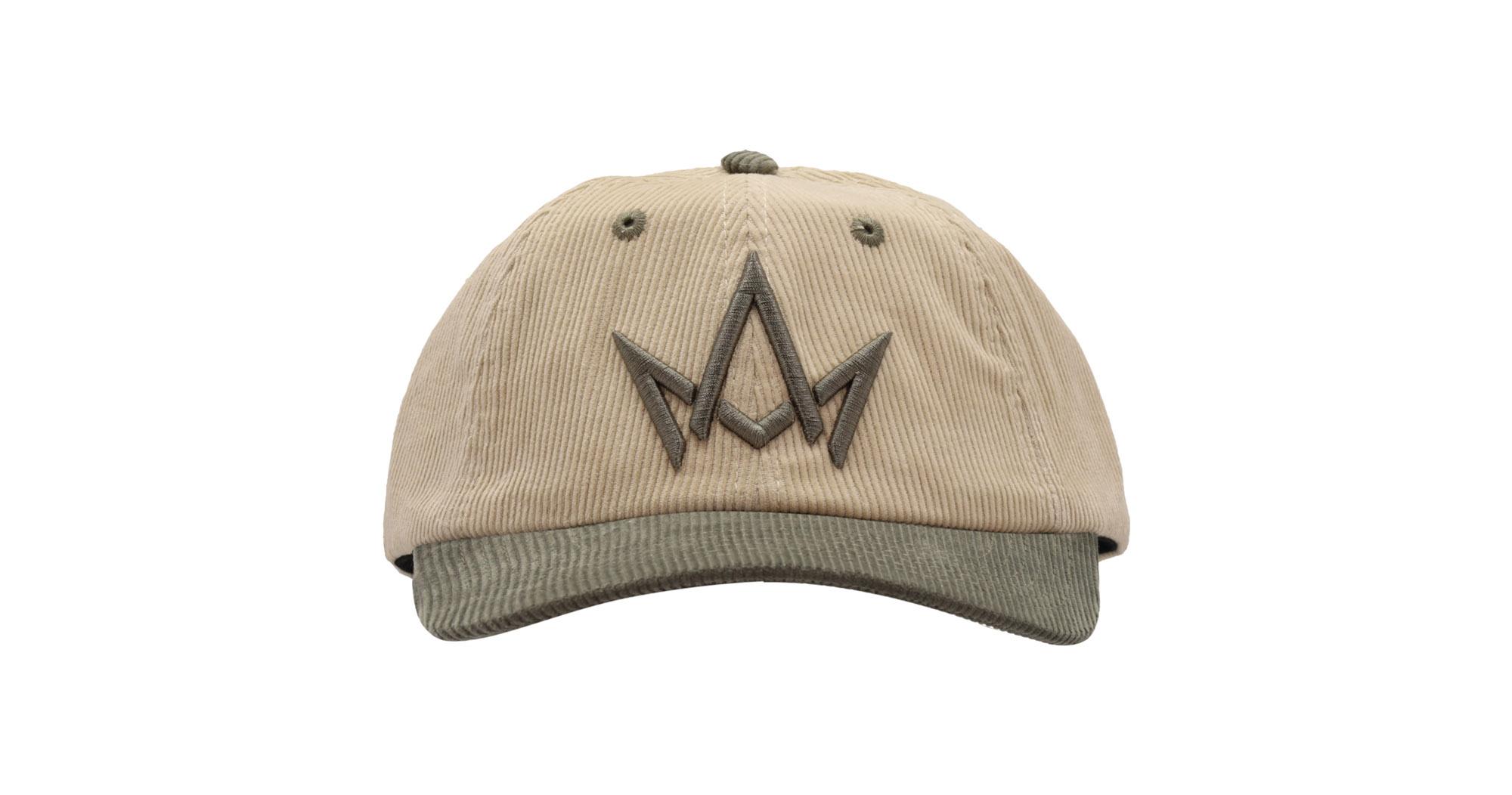Corduroy  Two Tone Hat with Crown Logo