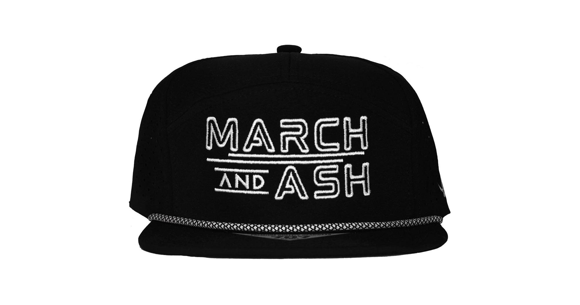 Black Hat White Block Logo w/rope