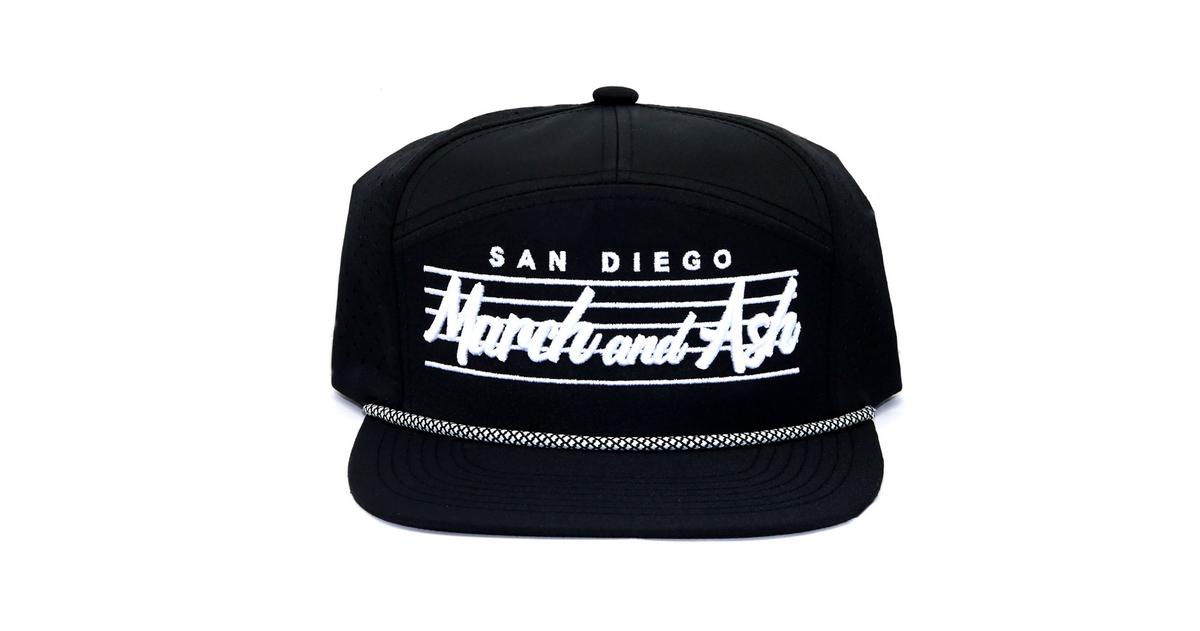 Black Hat white Lined Logo w/rope