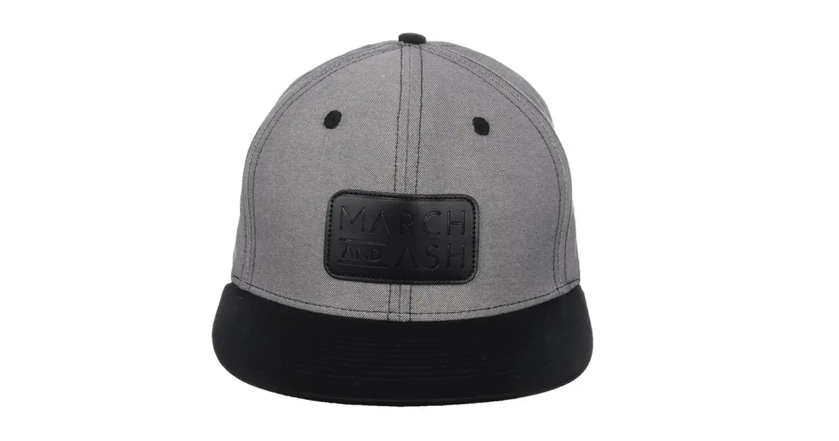 Gray Hat Black Leather Patch