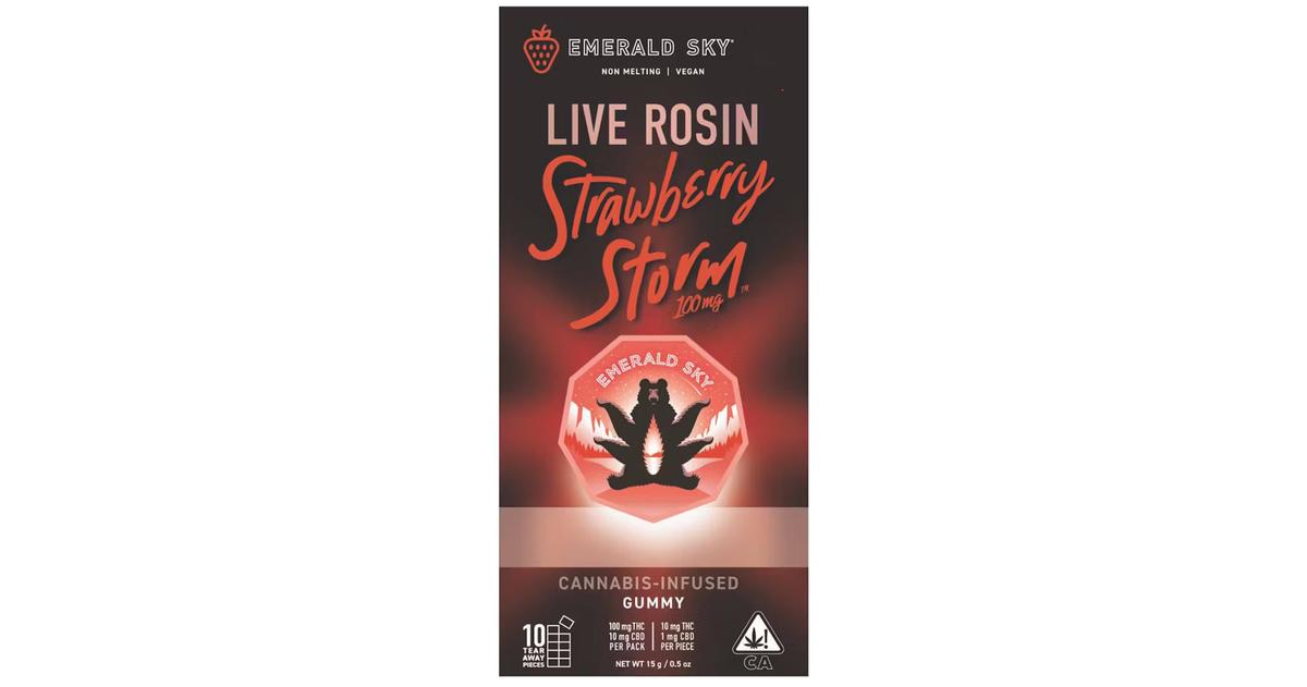 Strawberry Storm 10:1 THC:CBD Live Rosin Gummy