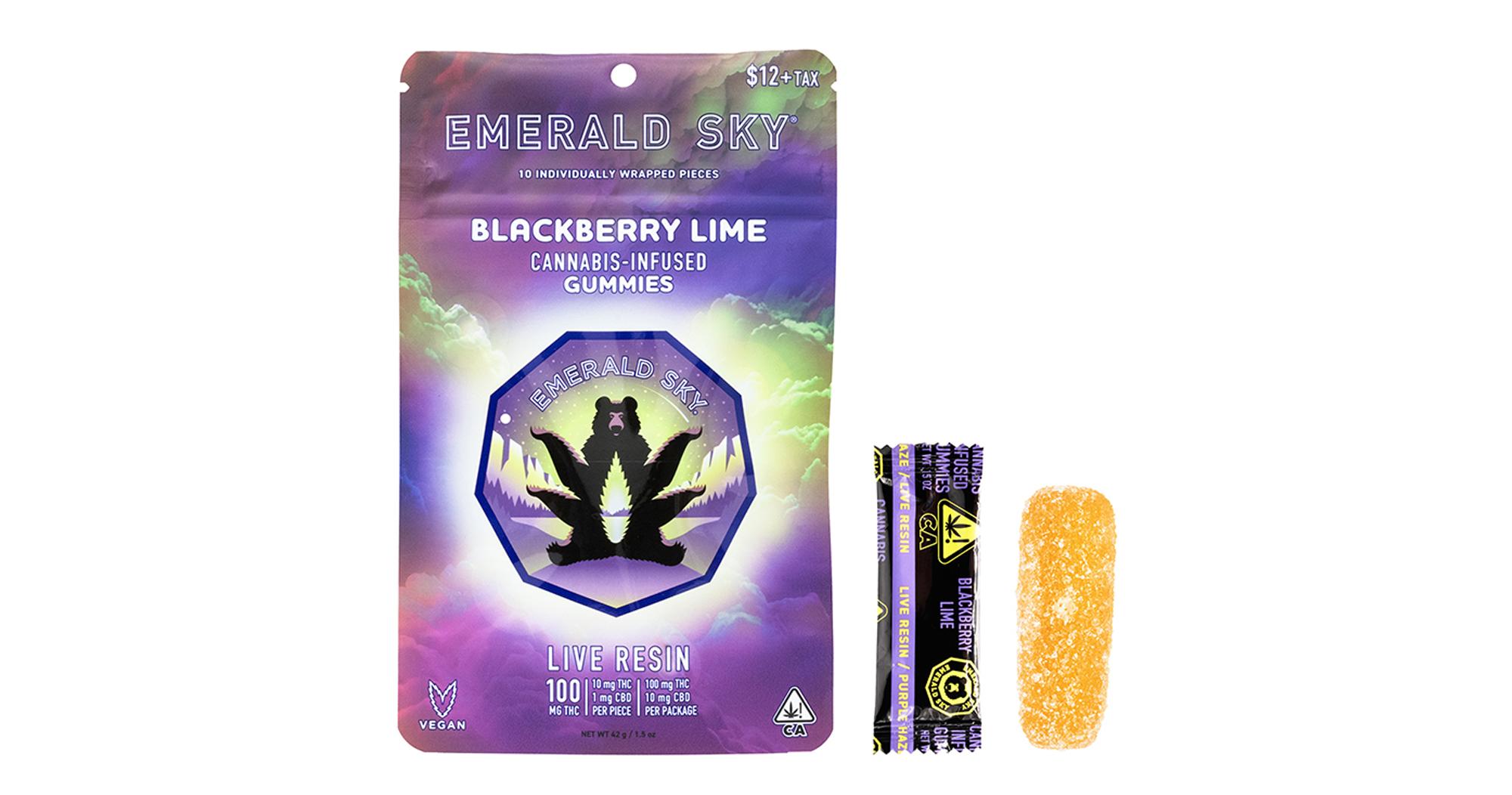 Blackberry Lime 10:1 THC:CBD Live Resin Gummies