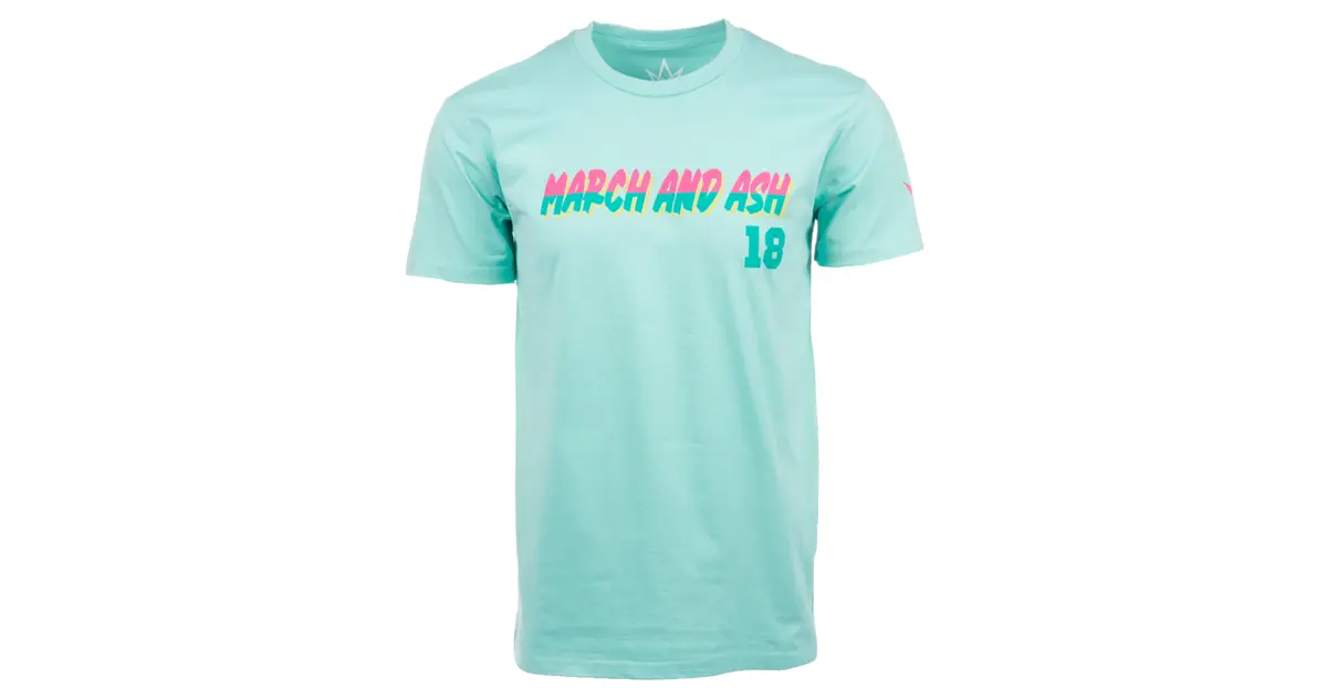Aqua March and Ash City Connect Tee