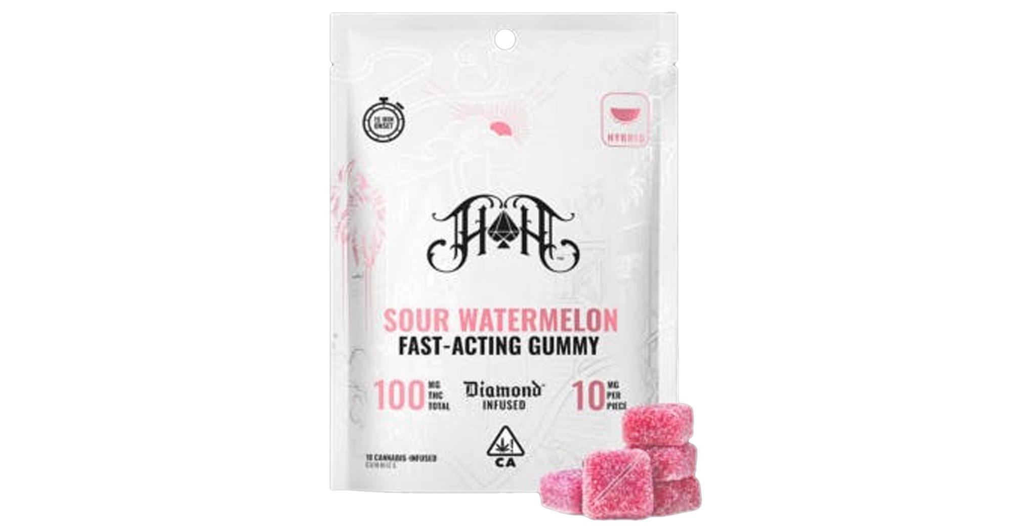 Sour Watermelon Diamond Infused Fast Acting Gummies