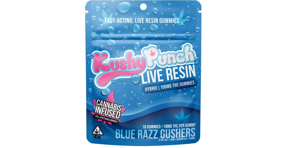 Blue Razz Gushers Live Resin Gummies