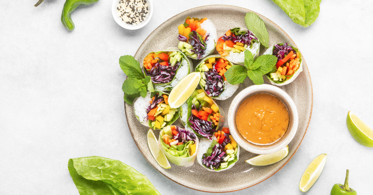 Spring Rolls with Infused Peanut Sauce