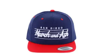 Navy and Red Hat White Lined Logo