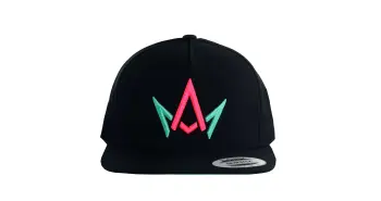 Black Hat Pink and Teal Crown Logo