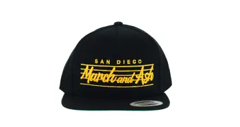 Black Hat Yellow Gold Lined Logo
