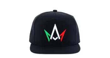 Black Hat Red White and Green Crown Logo