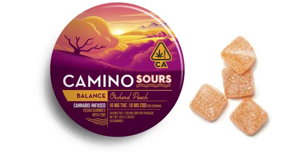 Camino - Orchard Peach 1:1 Sours Gummies - 200mg