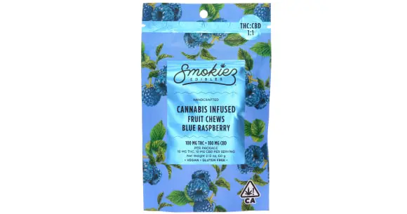 Smokiez Edibles - Blue Raspberry 1:1 Fruit Chews - 200mg
