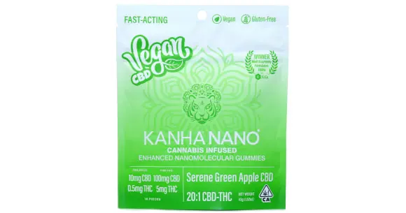 Kanha - Vegan Serene Green Apple CBD Nanomolecular Gummies - 100mg