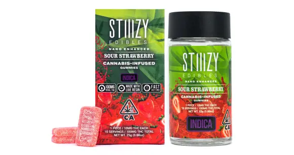 Stiiizy - Sour Strawberry Nano Enhanced Gummies - 100mg