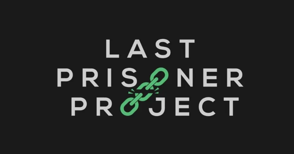 Black logo reading “LAST PRISONER PROJECT” with a green broken chain replacing the O.